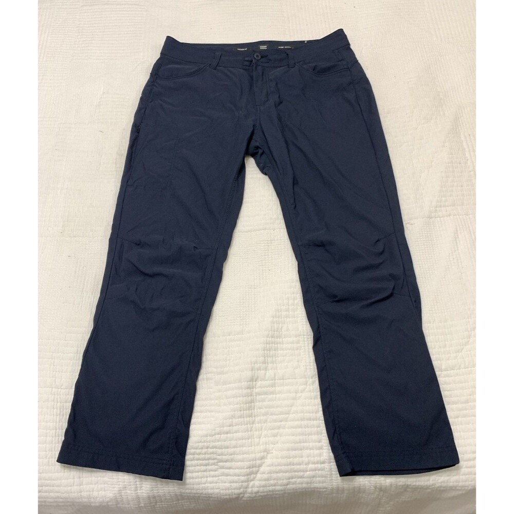 Prana Halle Hiking Pants Navy Womens 14 Short Inseam Stretch Zion Cargo Outdoor